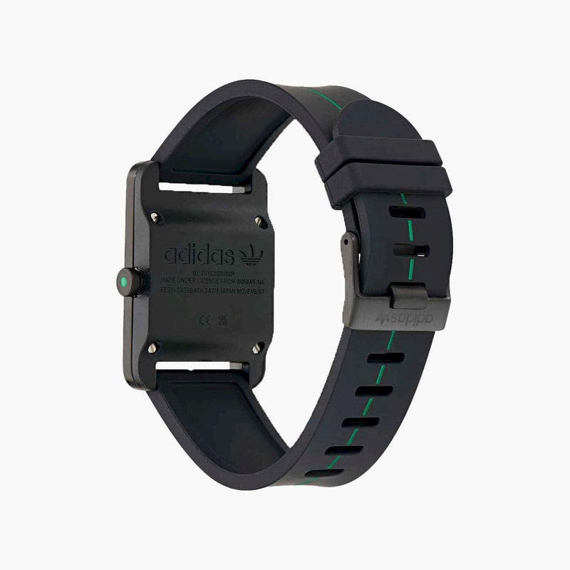 Adidas ساعة أنالوج سوداء بقرص أخضر للرجال - Image 3